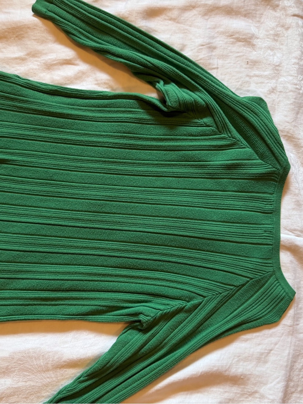 Charter Club Green Ribbed Button-Accent Knit Top - Picture 2 of 4
